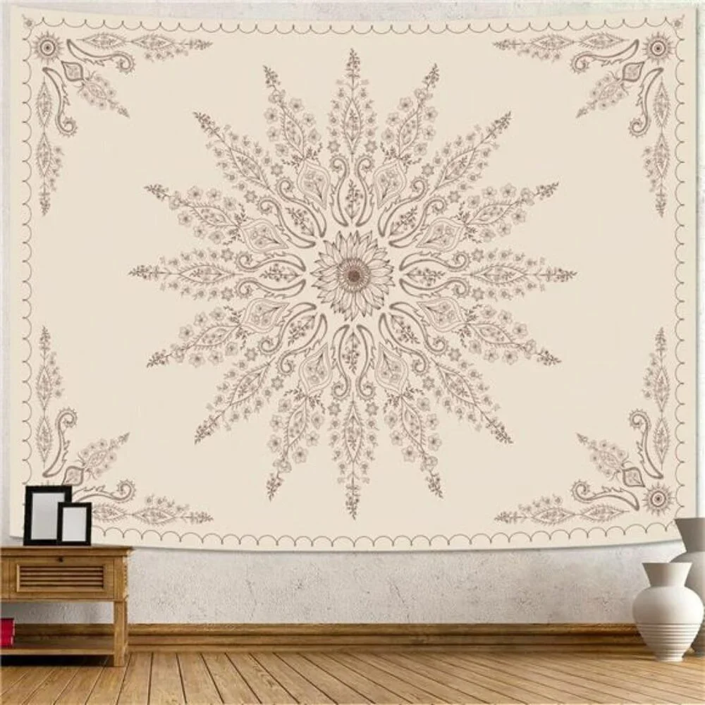 Boho Mandala Wall Tapestry 80x60 Hippie Floral Hanging Dorm Bedroom Decor